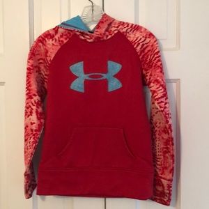 Under Armour Girls Hoodie Dark Pink Size 12